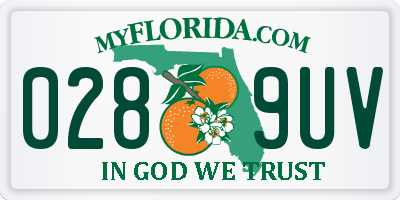 FL license plate 0289UV
