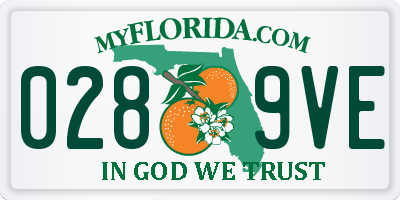 FL license plate 0289VE