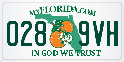 FL license plate 0289VH