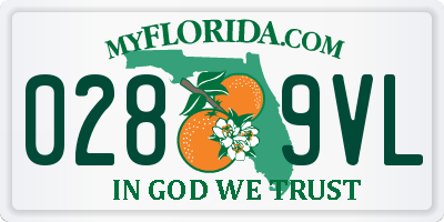 FL license plate 0289VL