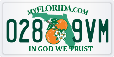 FL license plate 0289VM