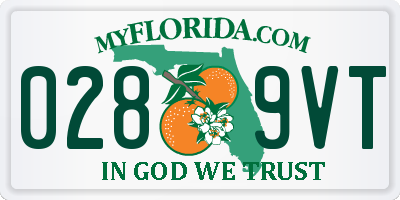 FL license plate 0289VT