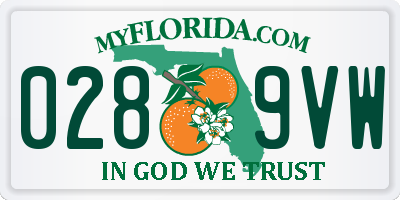FL license plate 0289VW