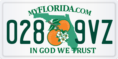 FL license plate 0289VZ