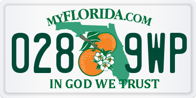 FL license plate 0289WP