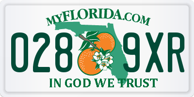FL license plate 0289XR