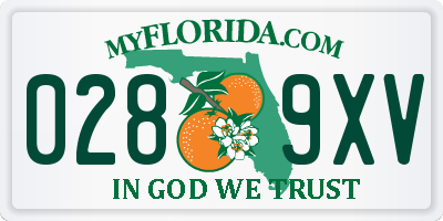 FL license plate 0289XV
