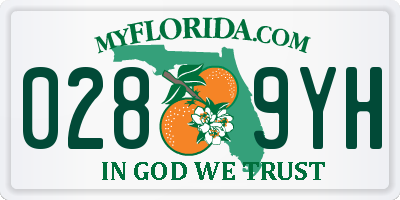 FL license plate 0289YH