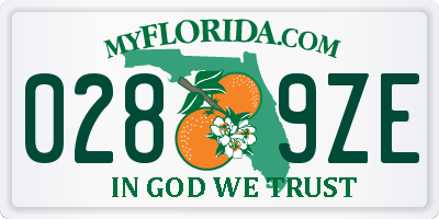 FL license plate 0289ZE