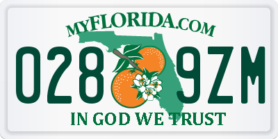 FL license plate 0289ZM