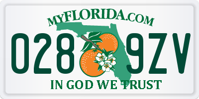 FL license plate 0289ZV