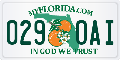 FL license plate 0290AI