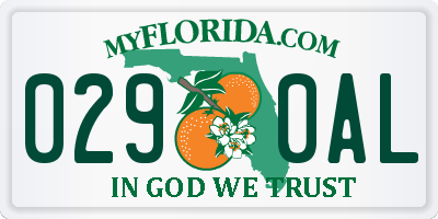 FL license plate 0290AL