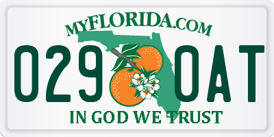 FL license plate 0290AT
