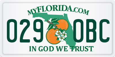 FL license plate 0290BC