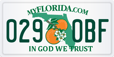 FL license plate 0290BF