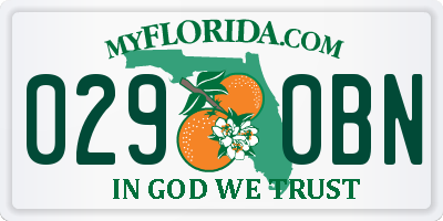 FL license plate 0290BN