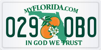 FL license plate 0290BO