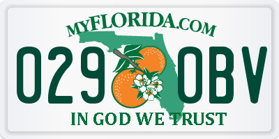 FL license plate 0290BV