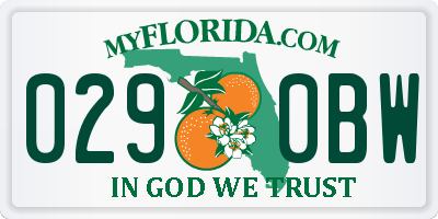 FL license plate 0290BW