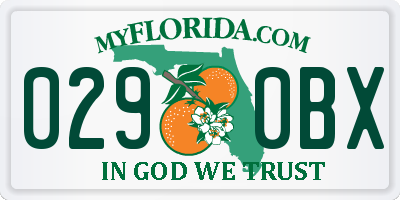 FL license plate 0290BX