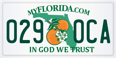 FL license plate 0290CA