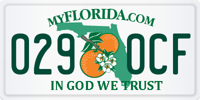 FL license plate 0290CF