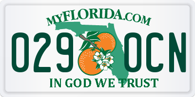 FL license plate 0290CN