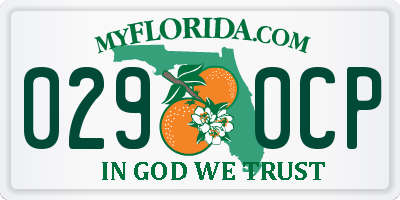 FL license plate 0290CP