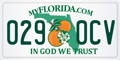 FL license plate 0290CV