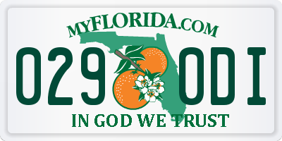 FL license plate 0290DI
