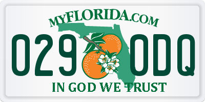 FL license plate 0290DQ