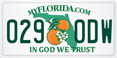 FL license plate 0290DW