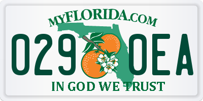 FL license plate 0290EA