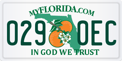 FL license plate 0290EC