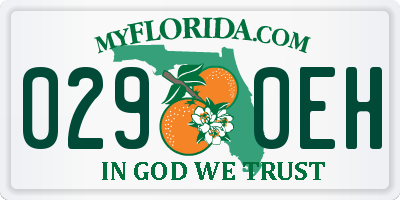 FL license plate 0290EH