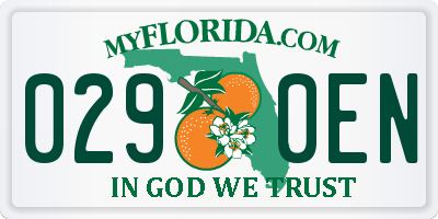 FL license plate 0290EN