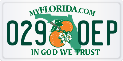 FL license plate 0290EP