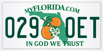 FL license plate 0290ET