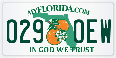 FL license plate 0290EW