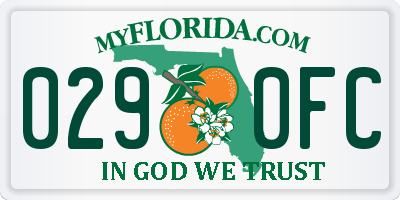 FL license plate 0290FC