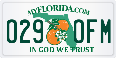 FL license plate 0290FM