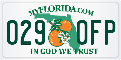 FL license plate 0290FP