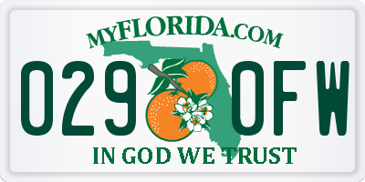 FL license plate 0290FW
