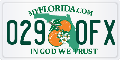 FL license plate 0290FX