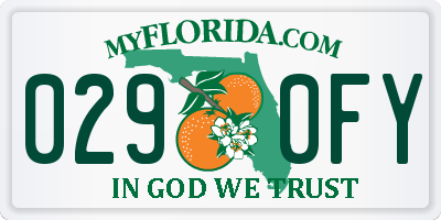FL license plate 0290FY