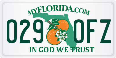 FL license plate 0290FZ