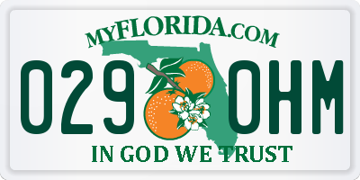 FL license plate 0290HM