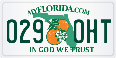 FL license plate 0290HT