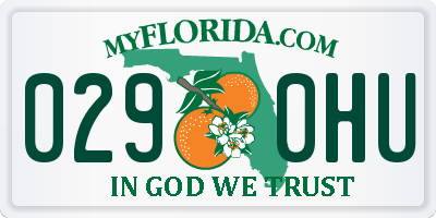 FL license plate 0290HU